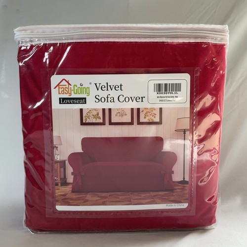 Easy going red velvet - velvet, loveseat